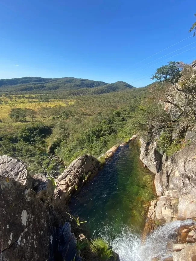 A Cachoeira Borda Infinita, em Cavalcante, no Parque Nacional da Chapada dos Veadeiros (Keven Vinícius/Divulgação)