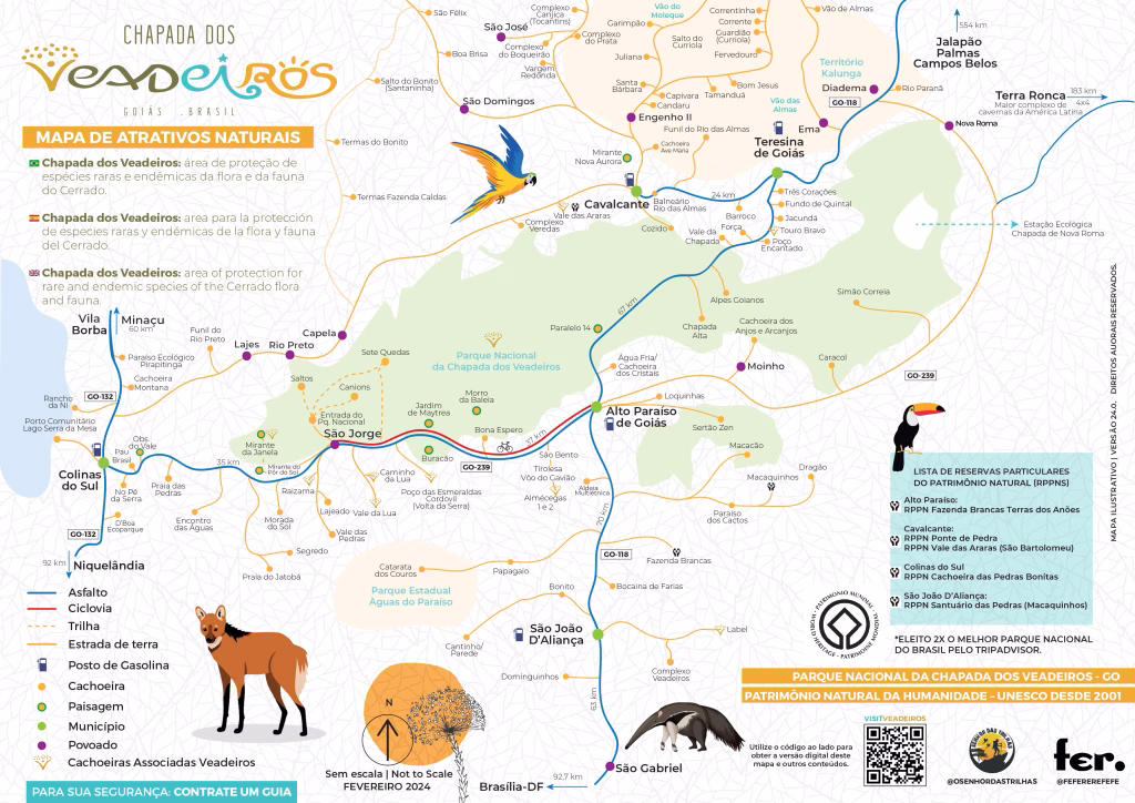 Mapa Turístico da Chapada dos Veadeiros
