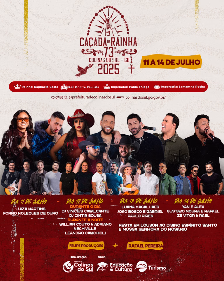 Confira a Programação da Caçada da Rainha 2025