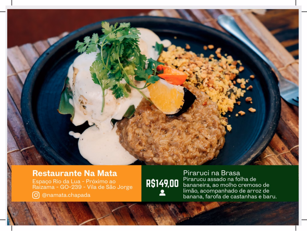 Piraruci na Brasa do Restaurante Na Mata - Chapada dos Veadeiros